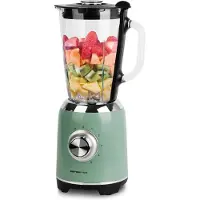 Emerio Retro Blender 600W - Grön / Smoothiemixer med glaskanna / Köksblender med pulsfunktion