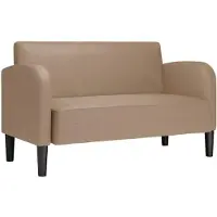 vidaXL Loveseat soffa cappuccino 110 cm konstläder