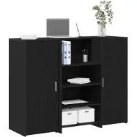 vidaXL Receptionsdisk svart ek 135x50x103,5 cm konstruerat trä