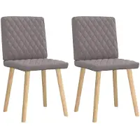 vidaXL Matstolar 2 st taupe tyg