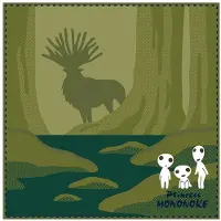 Marushin Studio Ghibli Princess Mononoke Shadow Of The Deer God 25x25 Cm Liten Handduk