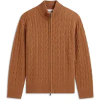 Tommy Hilfiger Lambswool Zip Thru Cable Knit Jumper