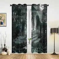 Household supplies MH Gotiska Vintage Hus Dekorativa Gardiner för Sovrum Vardagsrum Draperier Kök Barnrum Fönstergardin Modern Heminredning 135W x 60H(cm) x1