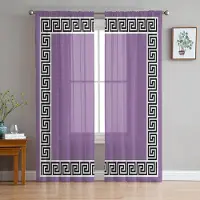 Household supplies MH Lila Geometriska Kinesisk Stil Geometriska Skira Gardiner för Vardagsrumsdekoration Fönstergardiner Kök Tyg Gardiner W135 x H115cm x1