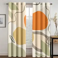 Household supplies MH Abstrakt Geometrisk Konst Modern Bohemisk Estetik Elegans Draperier Fönstergardiner för Vardagsrum Sovrum Kök 2 Delar Dekor W75xH166(CM)x2pcs&Grommet Top