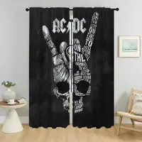 Household supplies MH Partition Rock-ACDCS Mörkläggningsgardin för Rum 2 Paneler Köksgardiner Rullgardiner Heminredningsgardiner Halloweendekoration Barn W50xH70cmx2pcs-CL