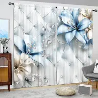 Household supplies MH 2 st 3D Underbara Smycken Blommor Tryckt Gardin för Heminredning - Kanalficka Fönsterbehandling för Sovrum, Kontor, Kök 52.5cmX116cm X 2pcs