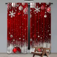 Household supplies MH 2 st Julgardin Traditionellt Festtema Hänge Prydnadskulor Ornamentala Snöflingor För Vardagsrum Matsal Sovrum 29x65in(75x166cm)