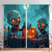 Household supplies MH 2 st Zombie Pumpalykta Tryckt Gardin för Halloween Heminredning - Kanalficka Fönsterbehandling för Sovrum, Kontor, Kök, 52.5cmX116cm X 2pcs