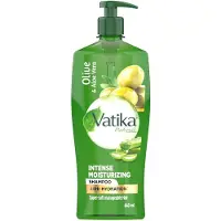 Dabur Vatika Aloe Vera & Olivschampo 640 ml | Intensiv Återfuktande | 24 timmars Fukt för Torrt, Frissfritt Hår | Närande och Stärkande Formula