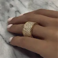 YIRAN Jewelry Caoshi Underbar Briljant Zirkonia Fingerring Dam Bröllopsfest Tillbehör Lyx Dam Glittrande Smycken För Årsdag 8 gray