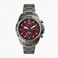 Fossil Bronson Rökburgundyurtavla Kronograf Kvarts Herrklocka FS6017 röd