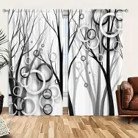 Household supplies MH 2 st 3D Stereoskopiska Abstrakta Collage Tryckta Gardiner - Set med 2 Paneler för Barnheminredning i Vardagsrum, Sovrum 52.5cmX116cm X 2pcs