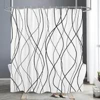 Household supplies MH Abstrakta Geometriska Linjer Duschdraperi Bokstavstryck Svart Vitt Duschdraperi Enkelt Skandinaviskt Badrumsgardin Badrumsdekor 90x180cm