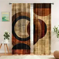 Yiran Furniture 2 st Abstrakta Randiga Tryck Halvmörkläggningsgardiner Kanalficka Maskintvättbar Modern Stil för Sovrum Vardagsrum Fönster (W50H130cm)-2pcs&Grommet Top