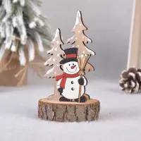 Household supplies MH Julgran Rå Träprydnad Jultomte Älg DIY Gåva Snögubbe Ins Hantverk För Hemdekoration Bord 7x12cm