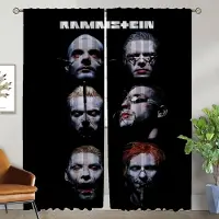 Household supplies MH Moderna vardagsrumsgardiner för Camera Rock-rammsteines nyanser Mörkläggningsgardin Tyll för sovrumsavdelare Halloweendekoration W50xH70cmx2pcs-CL