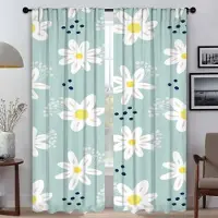 Household supplies MH Söta Blommor Gardiner för Sovrum Mörkläggningsgardin för Rum 2 Paneler Halloween Dekoration Avskärmning Rullgardiner Heminredningsgardiner W50xH70cmx2pcs-CL