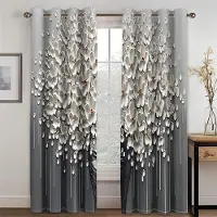 Household supplies MH 2 Paneler Europeiska Enkla Stil Gardiner Fräscha Eleganta Varma Blommor Gardiner Vardagsrum Sovrum Kök Dekor 100W240H(CM)X2PCS&Grommet Top