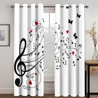 Household supplies MH 3D Musiksymbol Gardiner Lila Grön Guld Floral 2 Paneler Vardagsrum Sovrum Kök Balkong Fönsterdekor Gardiner 75W166H(CM)X2PCS&Grommet Top