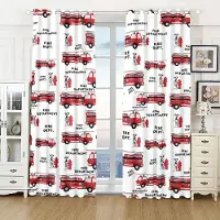 Household supplies MH 2 Paneler 3D Tecknad Gård Traktor Lastbil Grävmaskin Schaktmaskin Barn Gardiner för Pojkar Barnrum Kök Fönster Dekor Gardiner W60xH100(CM)x2pcs&Grommet Top