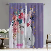 Household supplies MH Gardiner Barnrum Blommor Vänner Djur Kök Gardiner 2 Delar Mörkläggningsgardin Tyll för Sovrum Rullgardiner Avskärmning Vardagsrum W50xH70cmx2pcs-CL