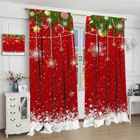 Household supplies MH 2 st Klassiska Jul Snögubbe och Träd Tryck Krokfria Gardiner för Vardagsrum Lyx Cortinas De Luxo Para Sala Em Pro 2x50W130H(CM)40x51in&Grommet Top