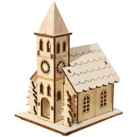 Household supplies MH Mini Trähus DIY God Juldekorationer Lysande stuga Julgran Hängande Julprydnader Nyår Barn Present