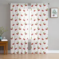 Household supplies MH Körsbärsfrukt Retro Genomskinliga Gardiner för Vardagsrumsinredning Fönstergardiner för Kök Tyll Voile Organza Gardiner W135 x H115cm x1