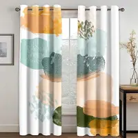 Household supplies MH Abstrakt Geometrisk Konst Modern Bohemisk Estetik Elegans Draperier Fönstergardiner för Vardagsrum Sovrum Kök 2 Delar Dekor W50xH130(CM)x2pcs&Hook