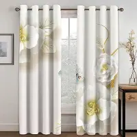 Household supplies MH 2 Paneler Europeiska Enkla Stil Gardiner Fräscha Eleganta Varma Blommor Gardiner Vardagsrum Sovrum Kök Dekor 70W245H(CM)X2PCS&Grommet Top