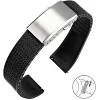 Lanspo Fluorgummiklockarmband FKM Tropicrem 18/19/20/21/22mm Vikbart spänne Snabbfäste Klippbar storlek Armband för Män Kvinnor 20mm