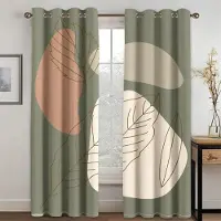 Household supplies MH Abstrakt Geometrisk Konst Modern Bohemisk Estetik Elegans Draperier Fönstergardiner för Vardagsrum Sovrum Kök 2 Delar Dekor W70xH185(CM)x2pcs&Grommet Top
