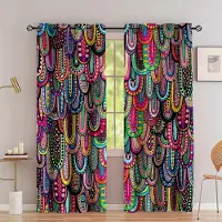 Yiran Furniture 2-delade Boho Livfull Färg Chic Geometriska Gardiner Ljusfiltrerande för Vardagsrum Sovrum Kök Stilfull Estetisk Gardin W70H165(CM)x2pcs&Rod Pocket