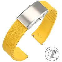 Lanspo Fluorgummiklockarmband FKM Tropicrem 18/19/20/21/22mm Vikbart spänne Snabbfäste Klippbar storlek Armband för Män Kvinnor 19mm