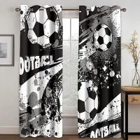 Yiran Furniture Fotbollar Fotbollsdesign Blå Gardiner Fönsterbehandling Draperier Fönstergardiner För Vardagsrum Sovrum Barnrum Heminredning 2x60Wx50H(CM)&Rod Pocket