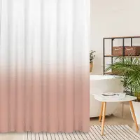 Warmth Home Ombre Beige Salvia Duschdraperi, Limegrön Textur Tyg Gradient Badrumsinredning Vattentätt Badrumsdraperiset med Krokar W90xH180cm
