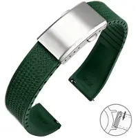 Lanspo Fluorgummiklockarmband FKM Tropicrem 18/19/20/21/22mm Vikbart spänne Snabbfäste Klippbar storlek Armband för Män Kvinnor 19mm