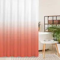 Warmth Home Ombre Beige Salvia Duschdraperi, Limegrön Textur Tyg Gradient Badrumsinredning Vattentätt Badrumsdraperiset med Krokar W200xH180cm