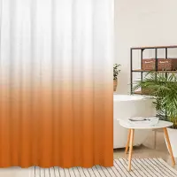Warmth Home Ombre Beige Salvia Duschdraperi, Limegrön Textur Tyg Gradient Badrumsinredning Vattentätt Badrumsdraperiset med Krokar W90xH180cm