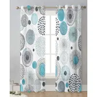 Yiran Furniture Salviagrön Geometrisk Textur Moderna Tyllgardiner Vardagsrum Kök Skira Fönsterdekorationer Voile Draperier Med Öljetter W65X60H(cm)X2Pcs&Grommet Top