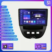 Hizpo 2din Android Autoradio för Peugeot 2005 Toyota Aygo 2014 Citroen C1 Bilradio Multimedia Videospelare GPS Nav CarplayRDS FM Auto 4G BT DVR Cam S1 8Core 3G 32G
