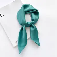 Household supplies MH 100% Naturlig Sidenscarf Dam enfärgad Foulard Högkvalitativ Dam Huvudduk Sjal Wrap Fyrkantig Mode Hijab Bandana Scarves Y1954YY-Real Silk 65x65cm