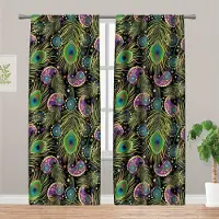 Household supplies MH 2-delars set påfågelfjäder tryck gardiner bohemisk stil polyester draperier för vardagsrum sovrum kök fönster persienner dekor 170W200H(CM)53x73in&Grommet Top