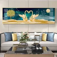 Aidegou12 Modern svanhjärta Svanar älskar dukmålning Djurväggkonstaffischer och tryck för vardagsrummets heminredning utan ram 60*120cm