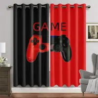 Yiran Furniture 2 st Gamer Spelkontroll Fönstergardiner Draperier för Vardagsrum Pojkrum Spelrum Heminredning Dörr Spela Videospel 50W130H(CM)X2&HOOK