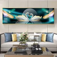 Aidegou12 Modern svanhjärta Svanar älskar dukmålning Djurväggkonstaffischer och tryck för vardagsrummets heminredning utan ram 60*170cm