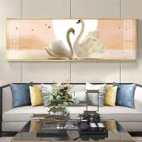 Aidegou12 Modern svanhjärta Svanar älskar dukmålning Djurväggkonstaffischer och tryck för vardagsrummets heminredning utan ram 60*120cm