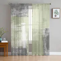 Household supplies MH Salviagrön Oljemålning Texturfärg Skira Gardiner för Vardagsrumsdekoration Fönstergardiner Kök Tyll Voilegardiner W135 x H115cm x1