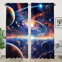 Household supplies MH 2-delade Galaxy Träd Skuggtryck Gardiner Insynsskydd Halvmörkläggande Stångficka Draperier För Sovrum Vardagsrum Arbetsrum Kök - Moderna 100W130H(CM)40x51in&Grommet Top